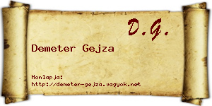 Demeter Gejza névjegykártya